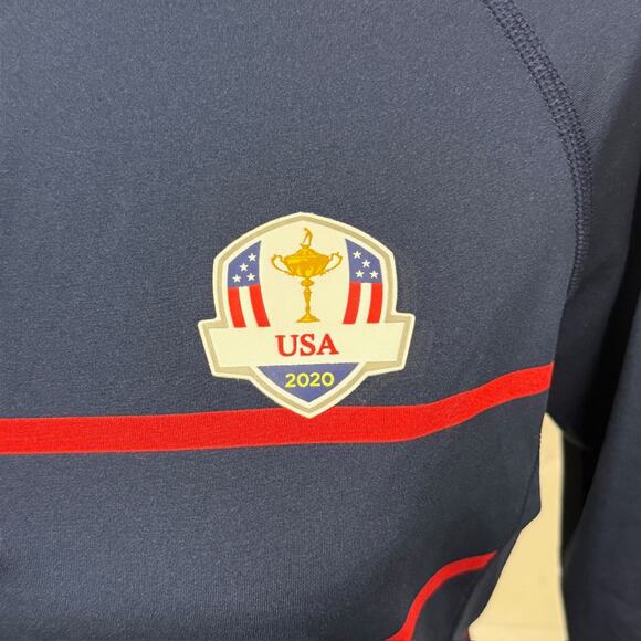 RLX Ralph Lauren U.S. Ryder Cup 2020 Striped Golf 1/4 Zip Shirt Pullover Size M - Picture 4 of 9